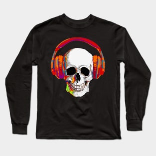 skull art, skull design music Long Sleeve T-Shirt